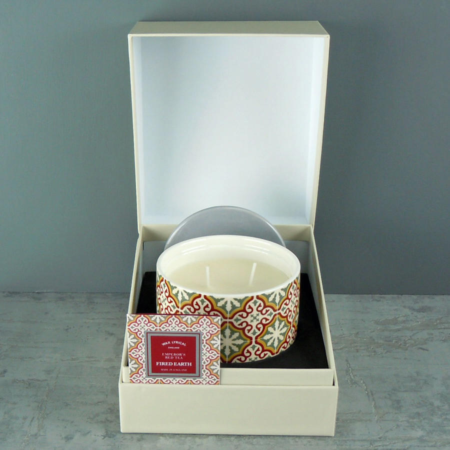 Wax Lyrical Fired Earth Emperors Red Tea Ceramic twin wick Candle
