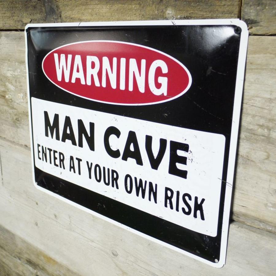 Man Cave Metal wall hanging sign.
