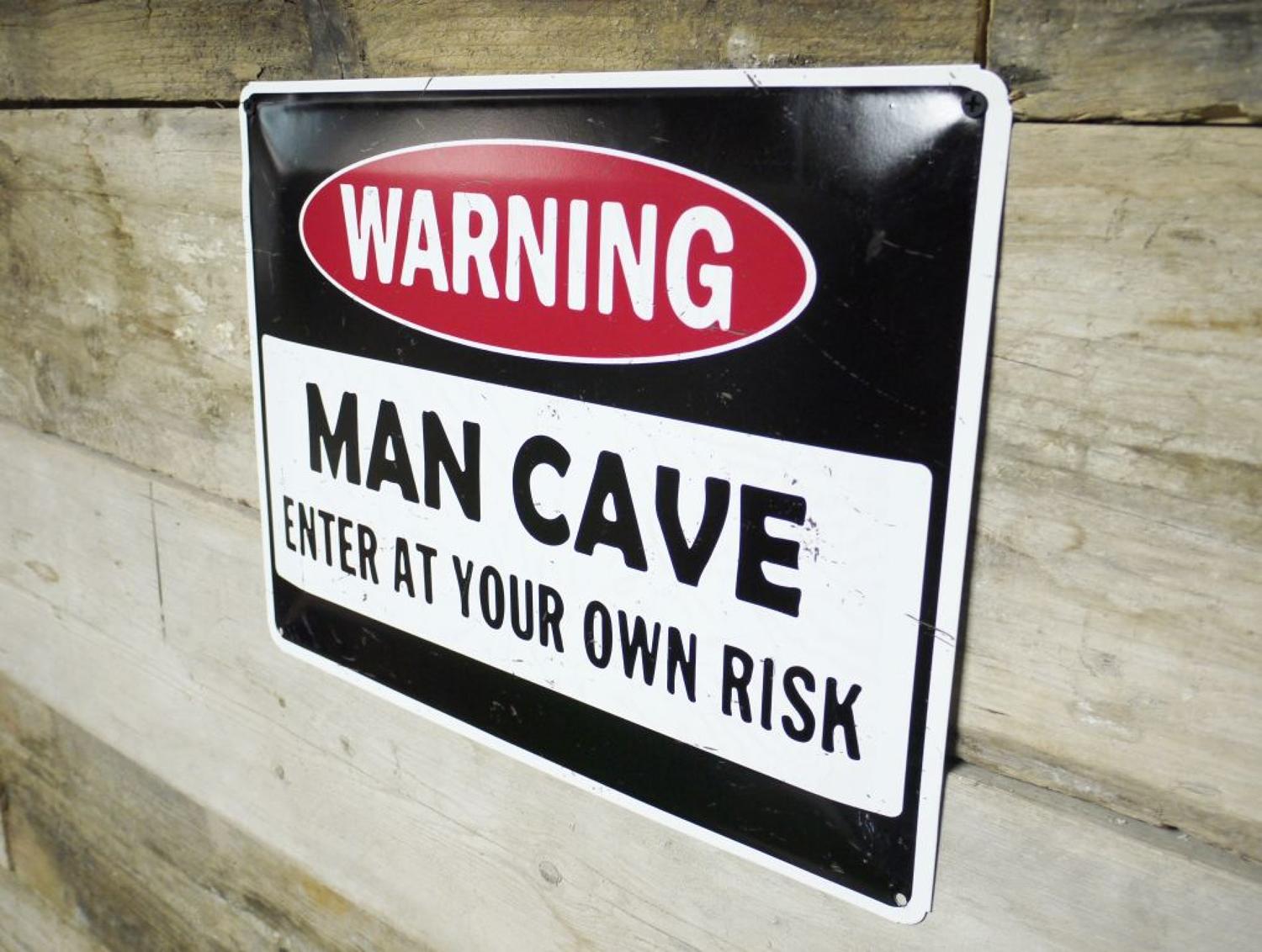 Man Cave Metal wall hanging sign.