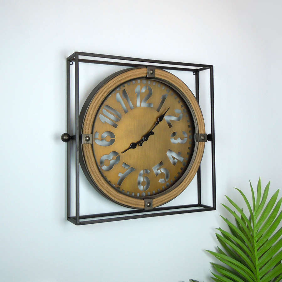 Urban framed metal clock