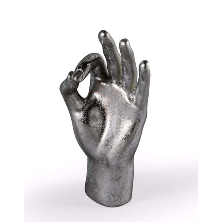 Silver "OK" Hand Figure Sculpture.