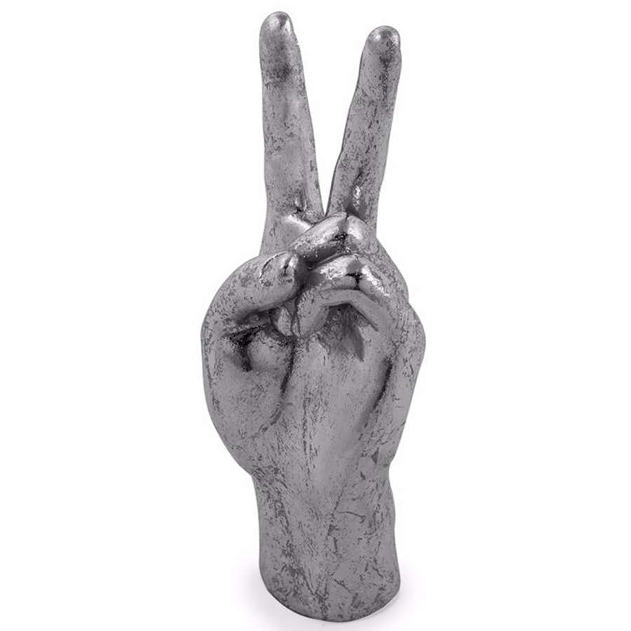 Silver "Peace" Hand Figure sculpture