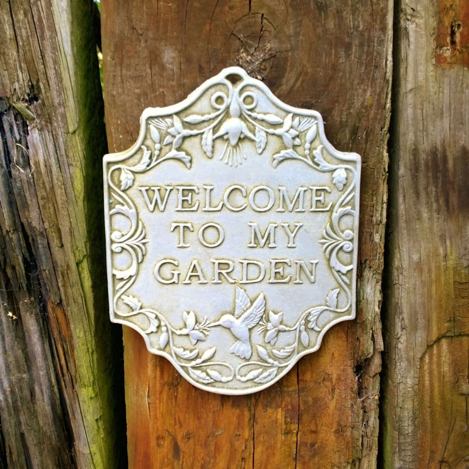 Stoneware Welcome to my Garden plaque