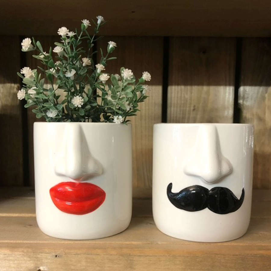 Mr and Mrs Ceramic pots