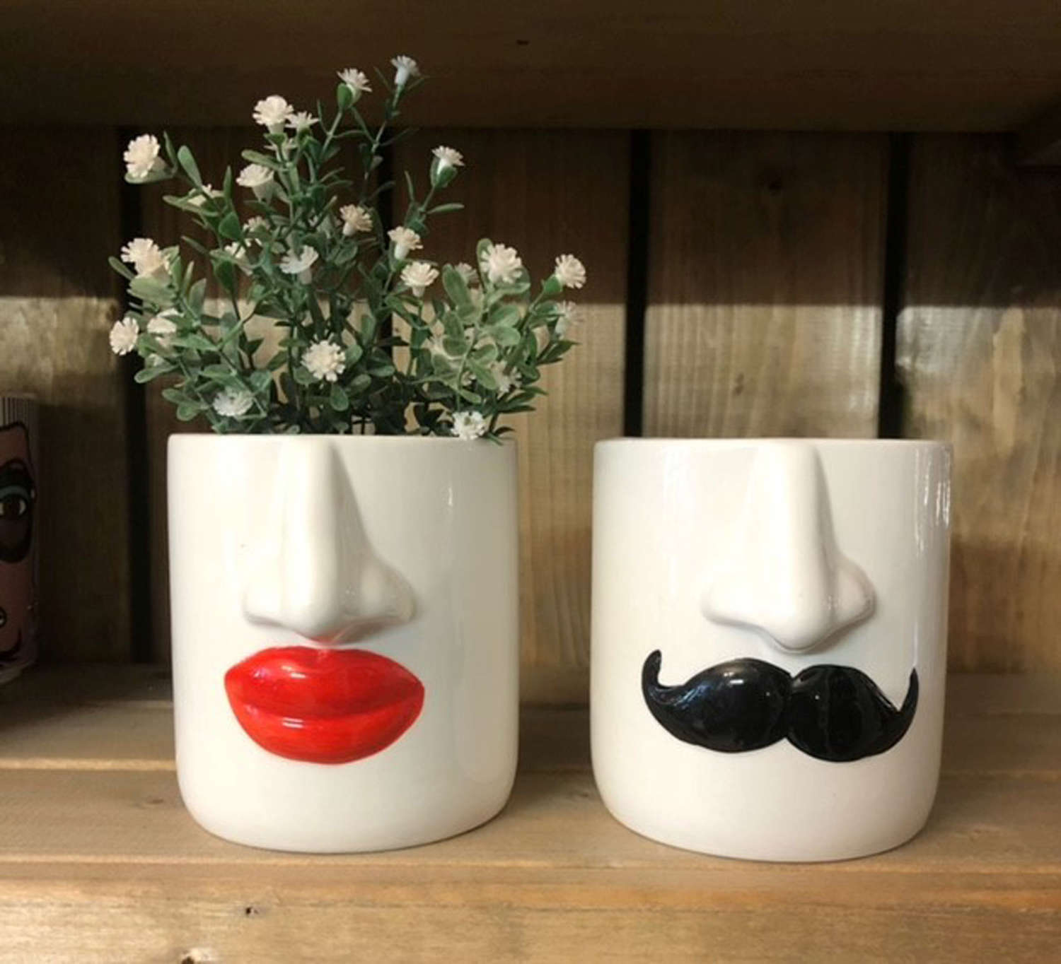 Mr and Mrs Ceramic pots