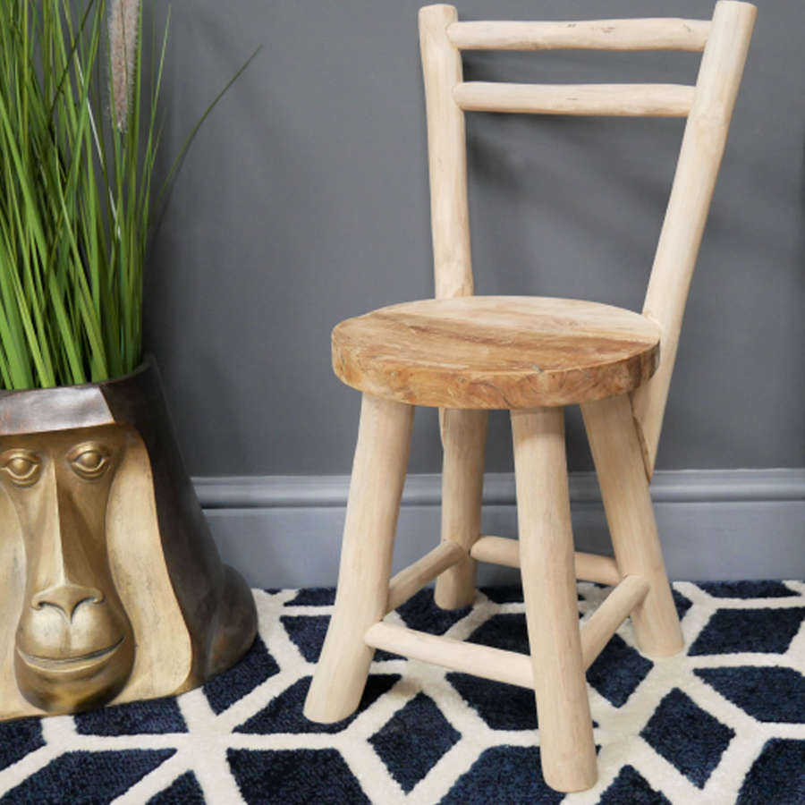 Solid wood mini chair made from Teak