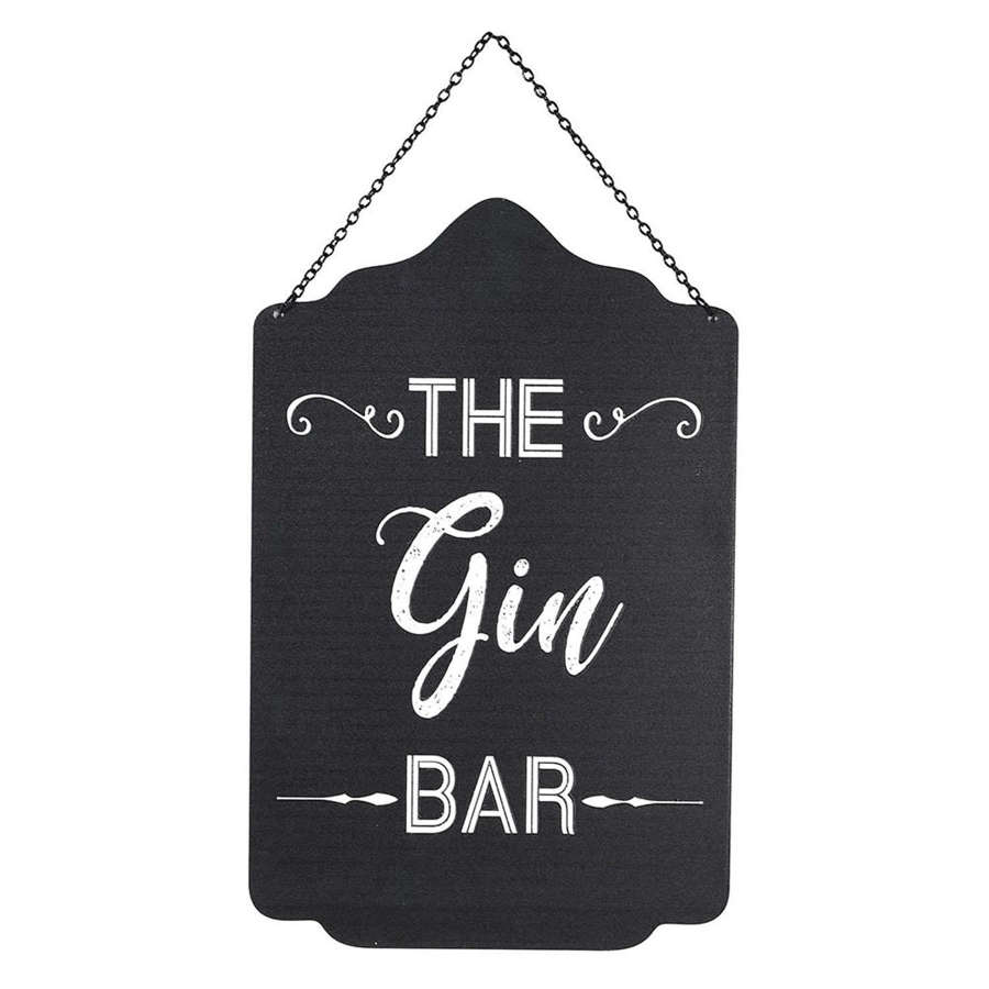 The Gin Bar iron hanging sign