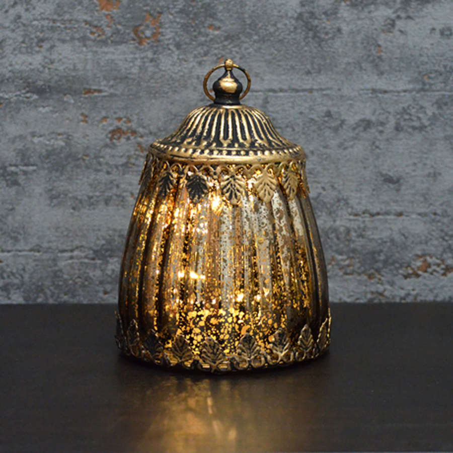 Gold effect LED lantern