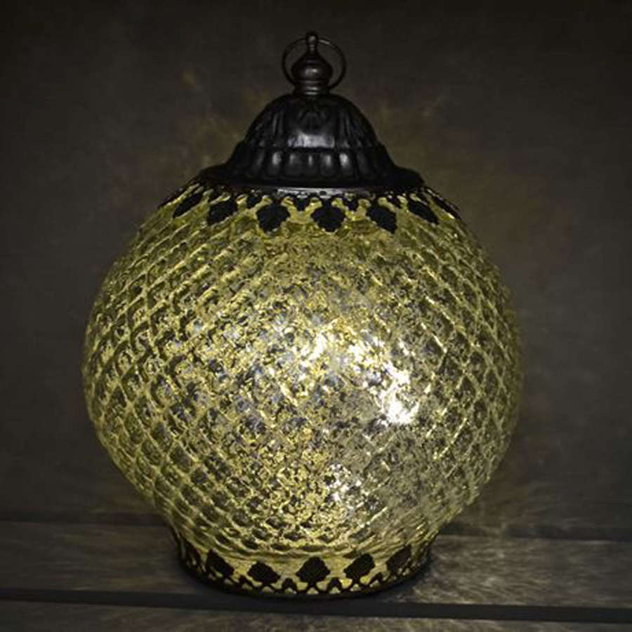 Antique silver LED lantern
