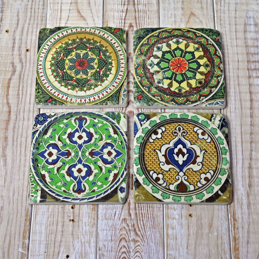 Set of four tile coasters