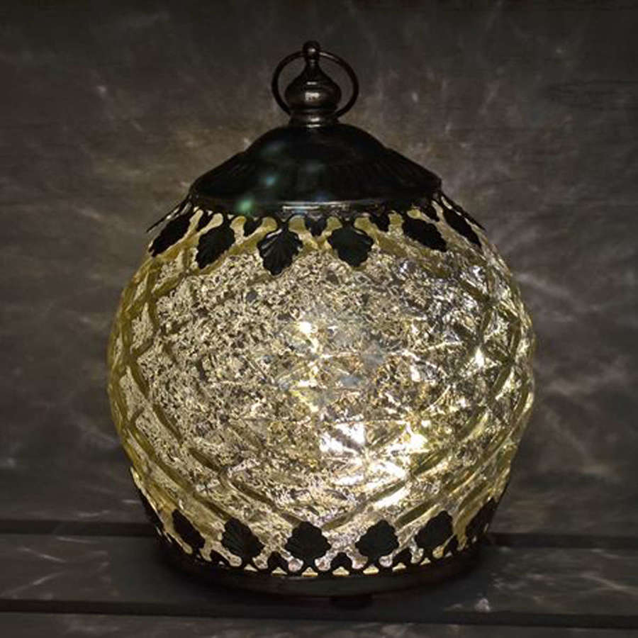 Silver LED pattern lantern