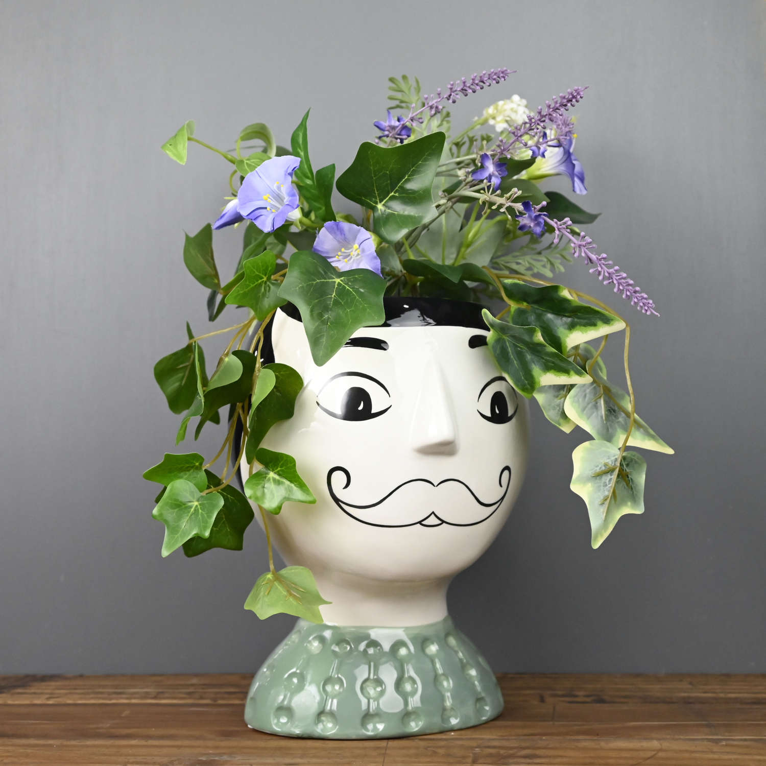 Ceramic Doodle Man face vase.